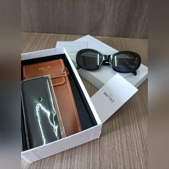 Celine Black Oval Sunglasses